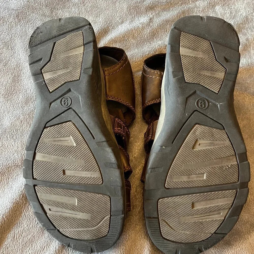 Men's Earth Spirit Brown Fisherman Strap Casual Sandals, Size 9